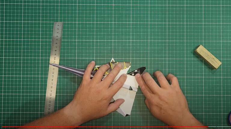 Step10 to Fold an F-16 Paper Airplane Jet